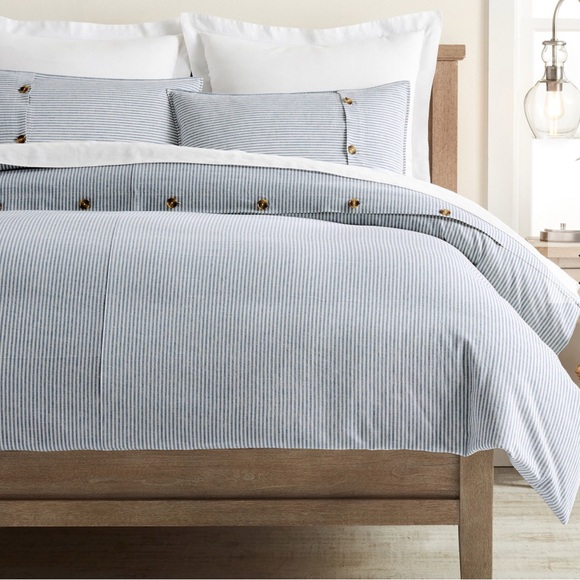 Pottery Barn Blue and White Striped Duvet Cover